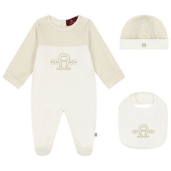 Ivory Logo Babygrow Gift Set