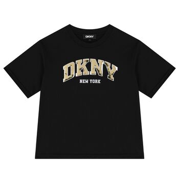 Girls Black & Gold Logo T-Shirt