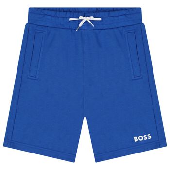 Boys Bright Blue Logo Shorts