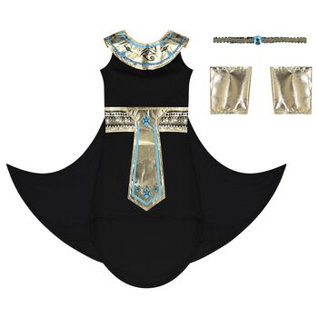 Girls Black & Gold Egyptian Pharoah Costume