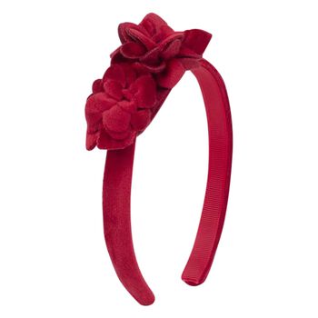 Girls Red Floral Headband