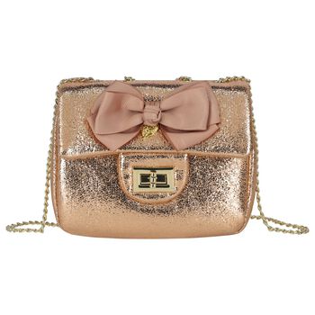 Girls Rose Gold Bow Handbag