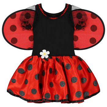 Girls Black & Red Little Lady Bug Costume