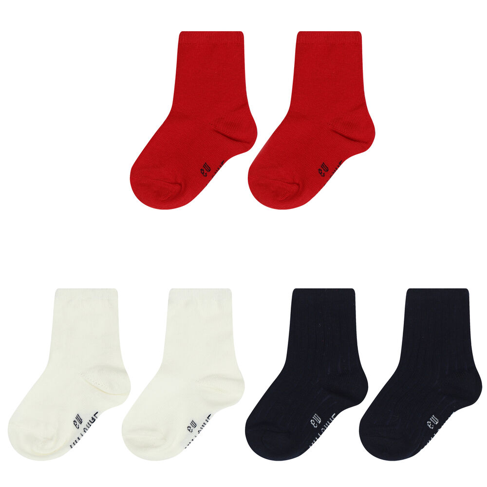 3-PACK OF SOCKS WITH HEARTS - red/navy
