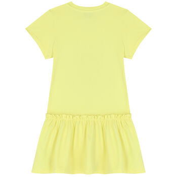 Girls Yellow Teddy Bear Logo Dress