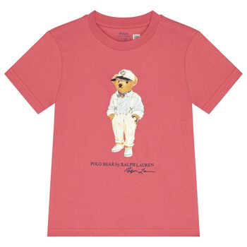 Boys Red Polo Bear T-Shirt