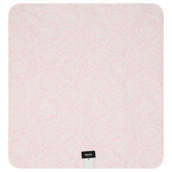 Baby Girls Pink & White Medussa Logo Blanket
