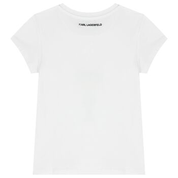 Girls White Ikonik Logo T-Shirt