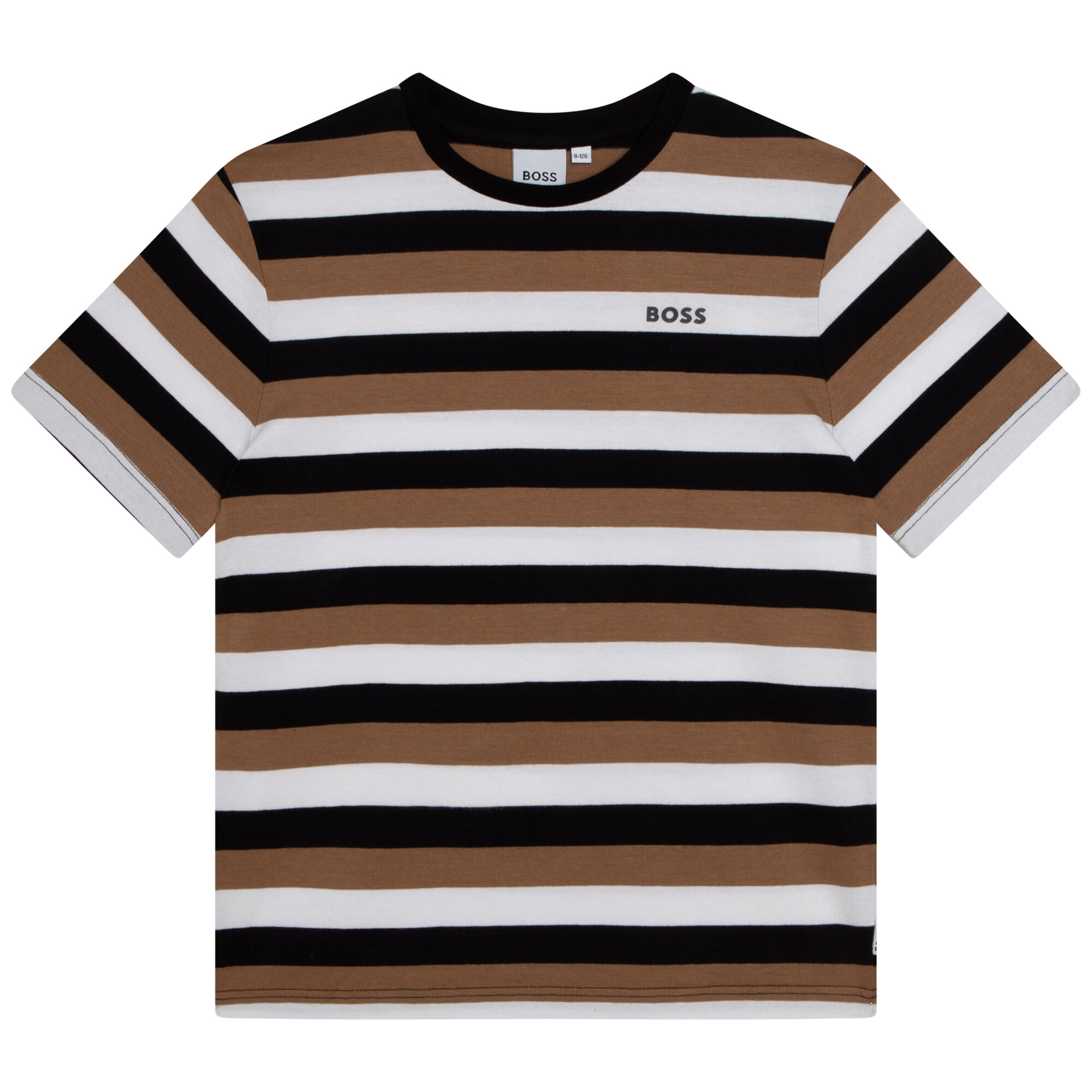 BOSS Kidswear striped cotton T-shirt - White