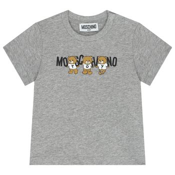 Grey Teddy Bear Logo T-Shirt