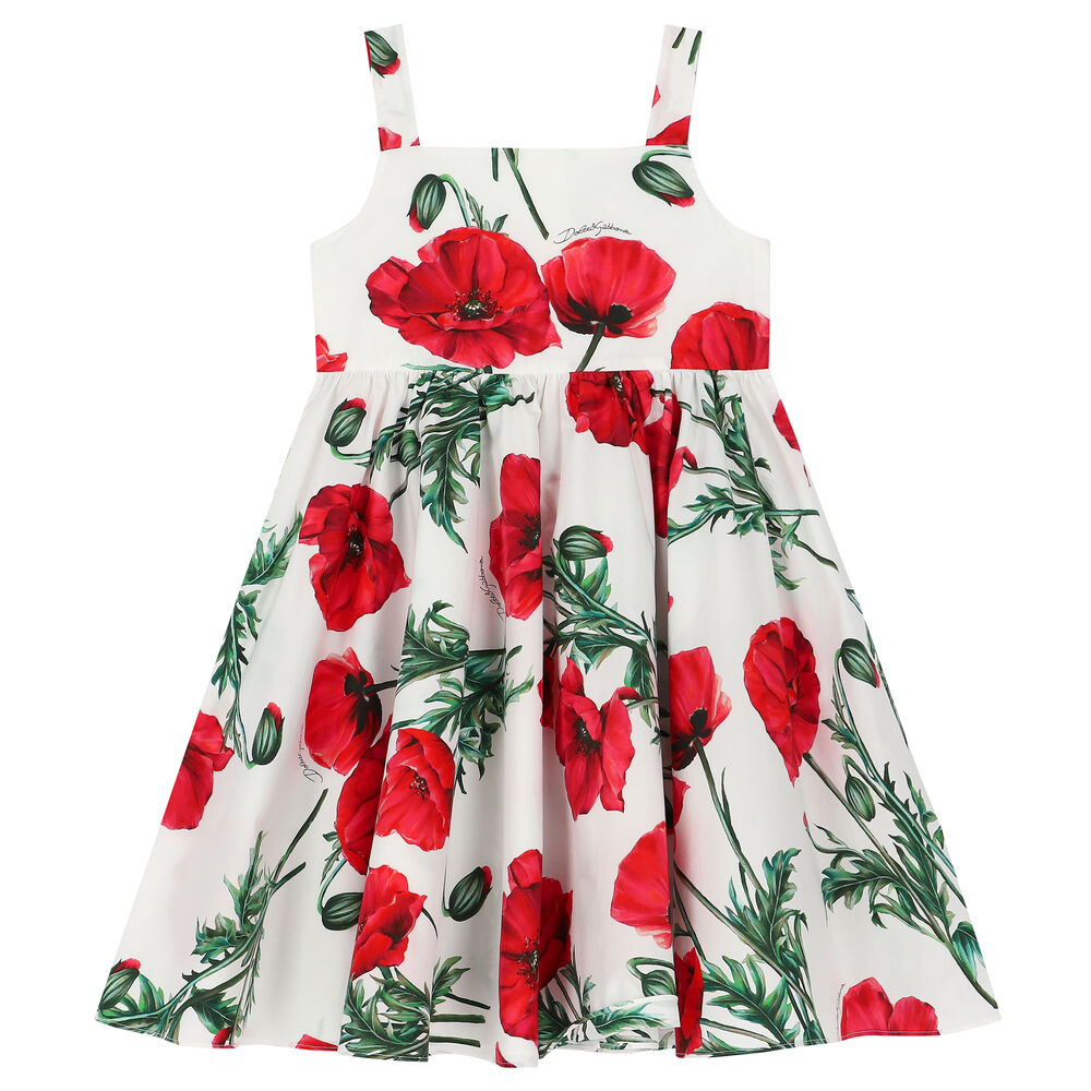 Dolce & Gabbana - Teen Girls Red Poppy Leggings
