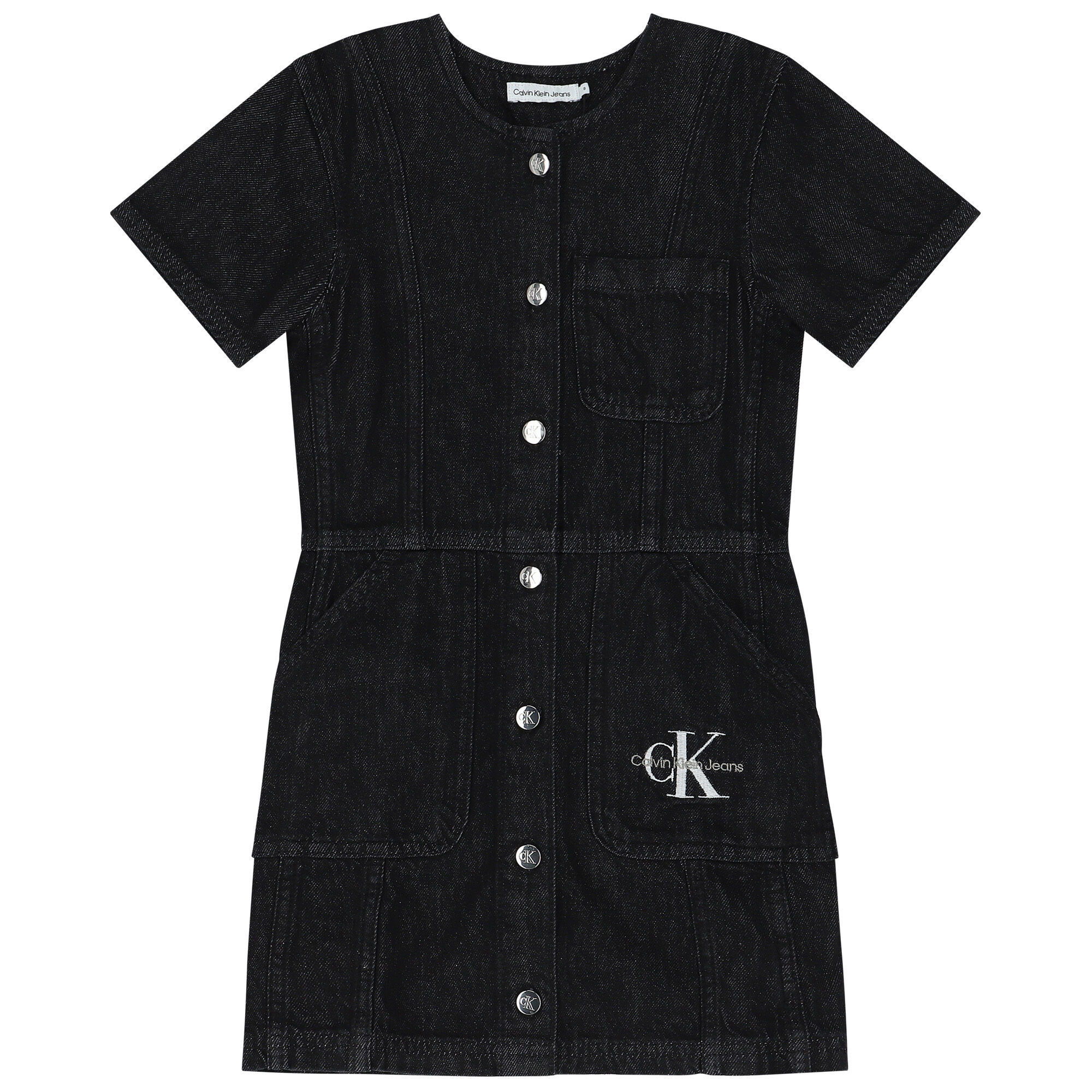 Calvin Klein Kids long-sleeve denim dress - Black