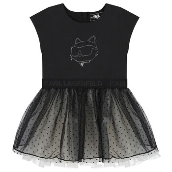 Younger Girls Black Ikonik Choupette Tulle Dress