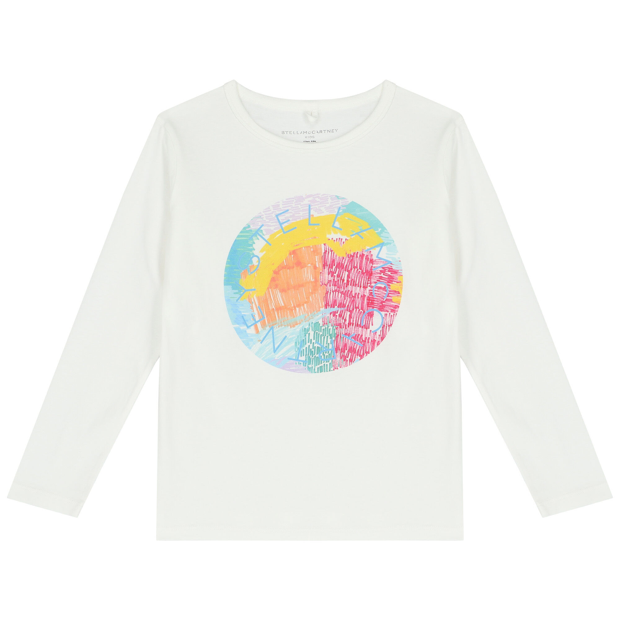 Stella McCartney Kids Twin Unicord long-sleeves cotton T-shirt - White