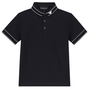 Boys Navy Blue Logo Polo Shirt