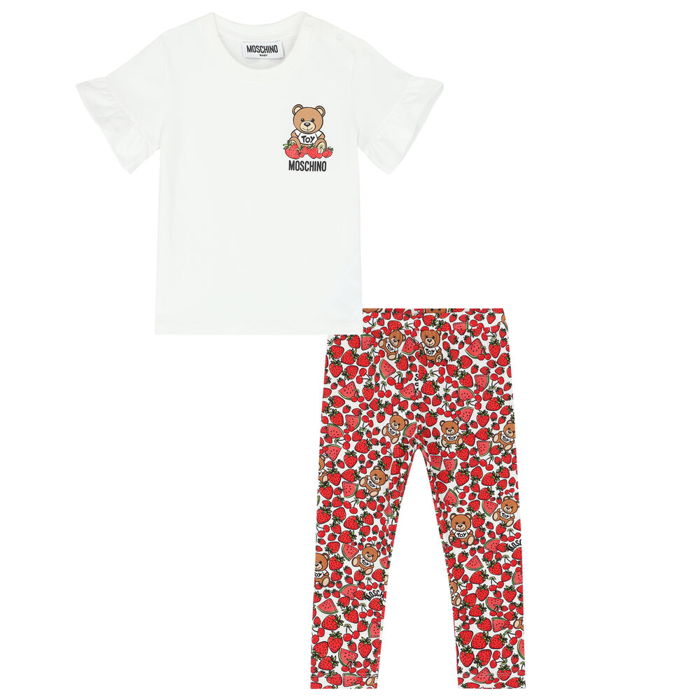 Kids Red 'Couture' Leggings by Moschino on Sale