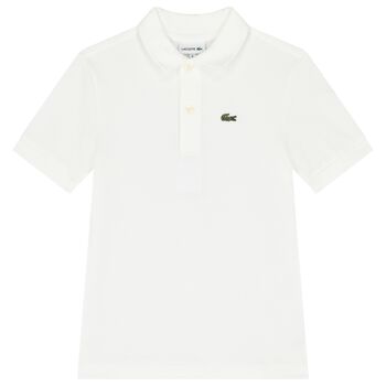 Boys White Logo Polo Shirt