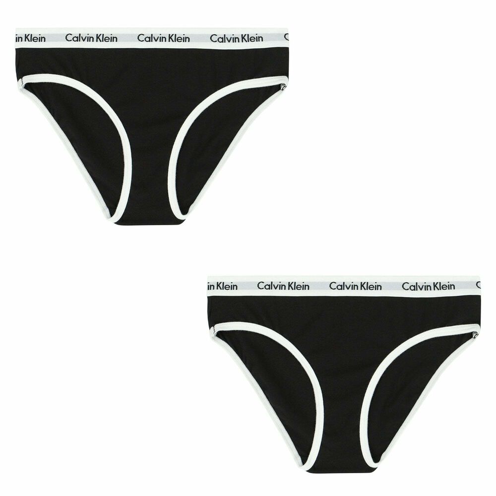 Girls 2 Pack Bikini Briefs - White/Black
