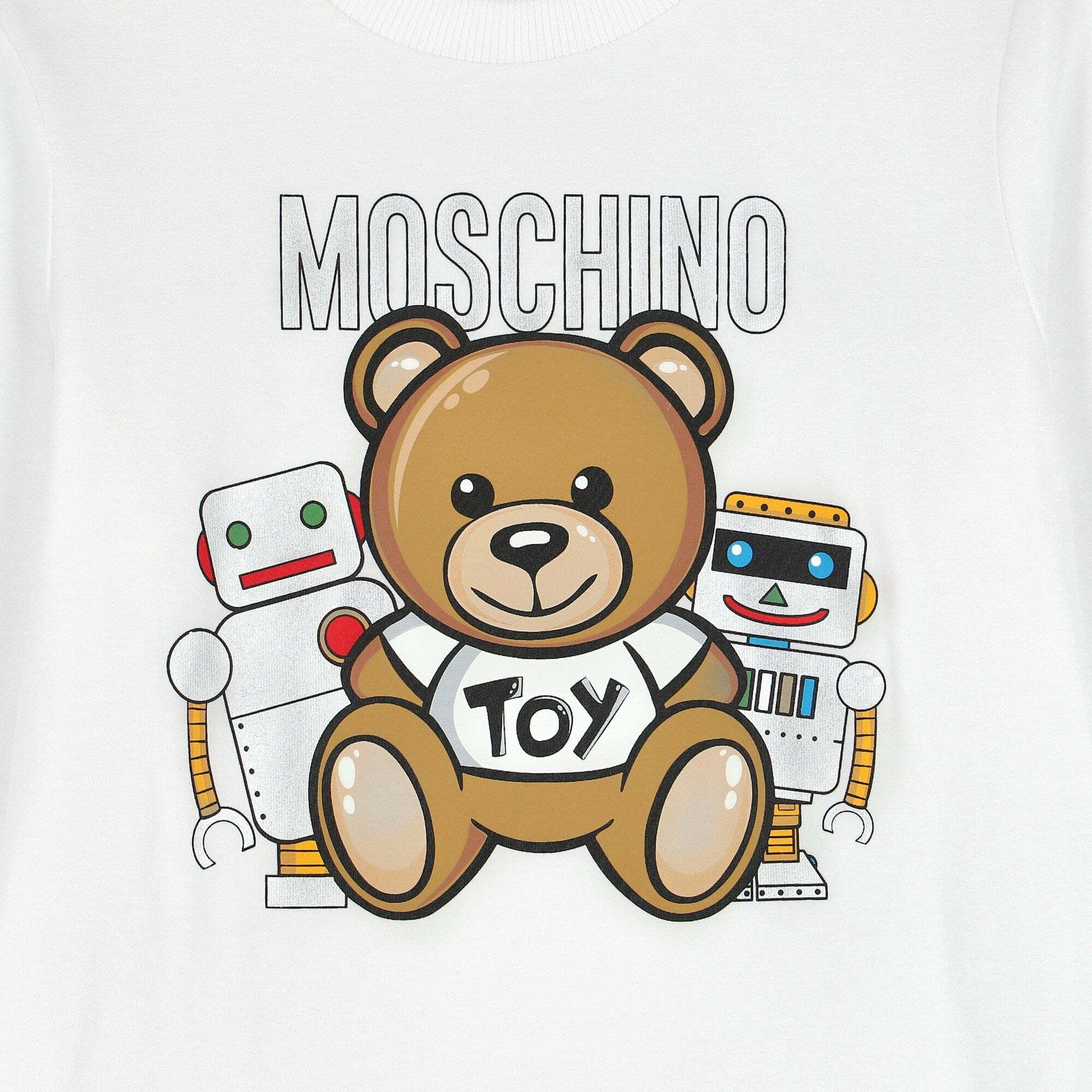 Moschino Kids logo-print long-sleeve shirt - White