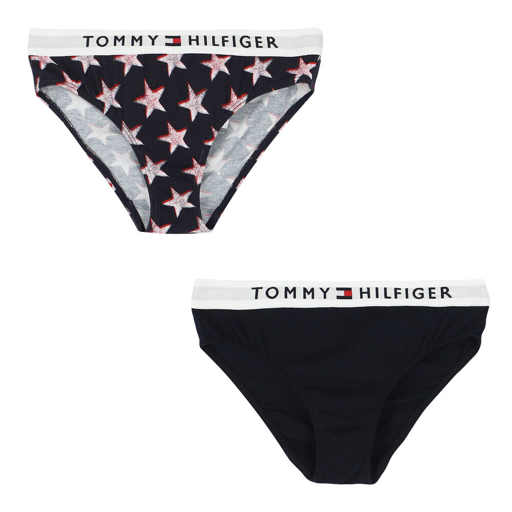 Mig jeg lytter til musik automatisk Tommy Hilfiger Girls Black Logo Knickers (2-Pack) | Junior Couture USA