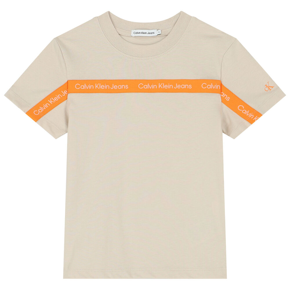 Calvin Klein Boys Orange Logo T-Shirt | Junior Couture