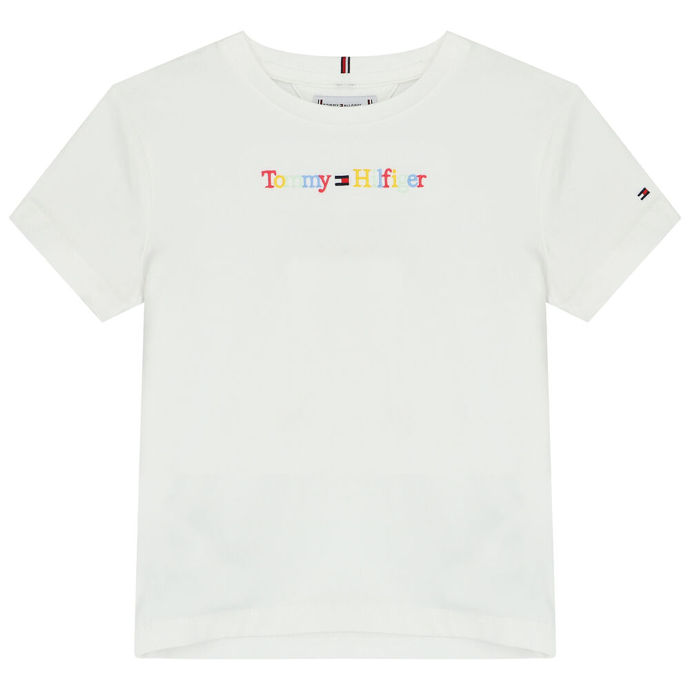 Regulering Identitet konto Tommy Hilfiger Girls White Logo T-Shirt | Junior Couture USA