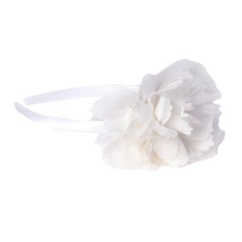 Girls White Flower Headband