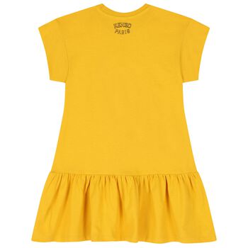 Girls Yellow Tiger Logo Dress