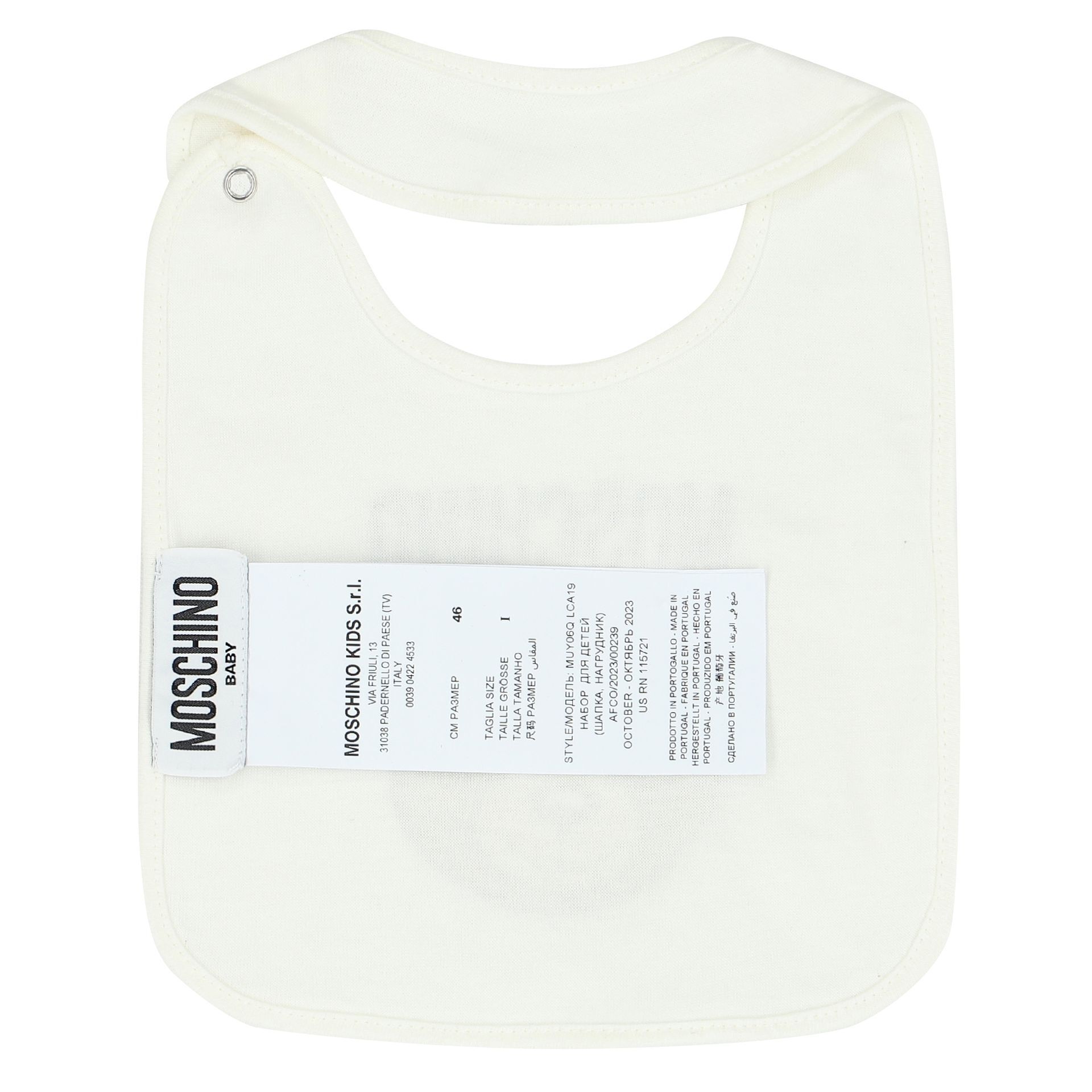 Moschino Kids cotton logo-print hat set - White