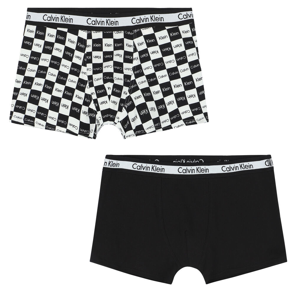 Calvin Klein Boys White u0026 Black Boxer Shorts ( 2-Pack ) | Junior Couture