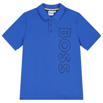 Boys Blue Logo Polo Shirt