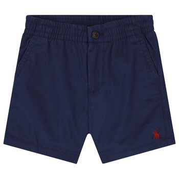 Baby Boys Navy Blue Logo Shorts