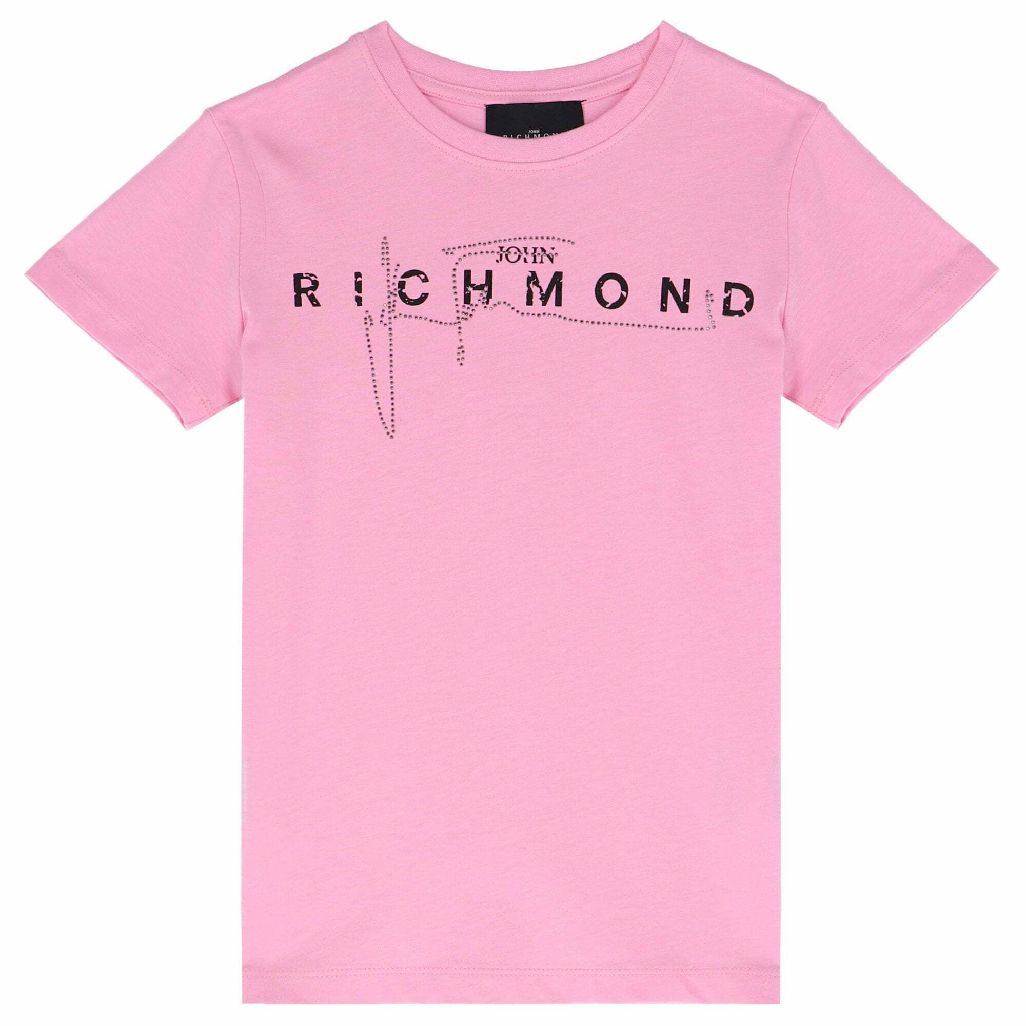 John Richmond Girls Pink Embellished T-Shirt | Junior Couture