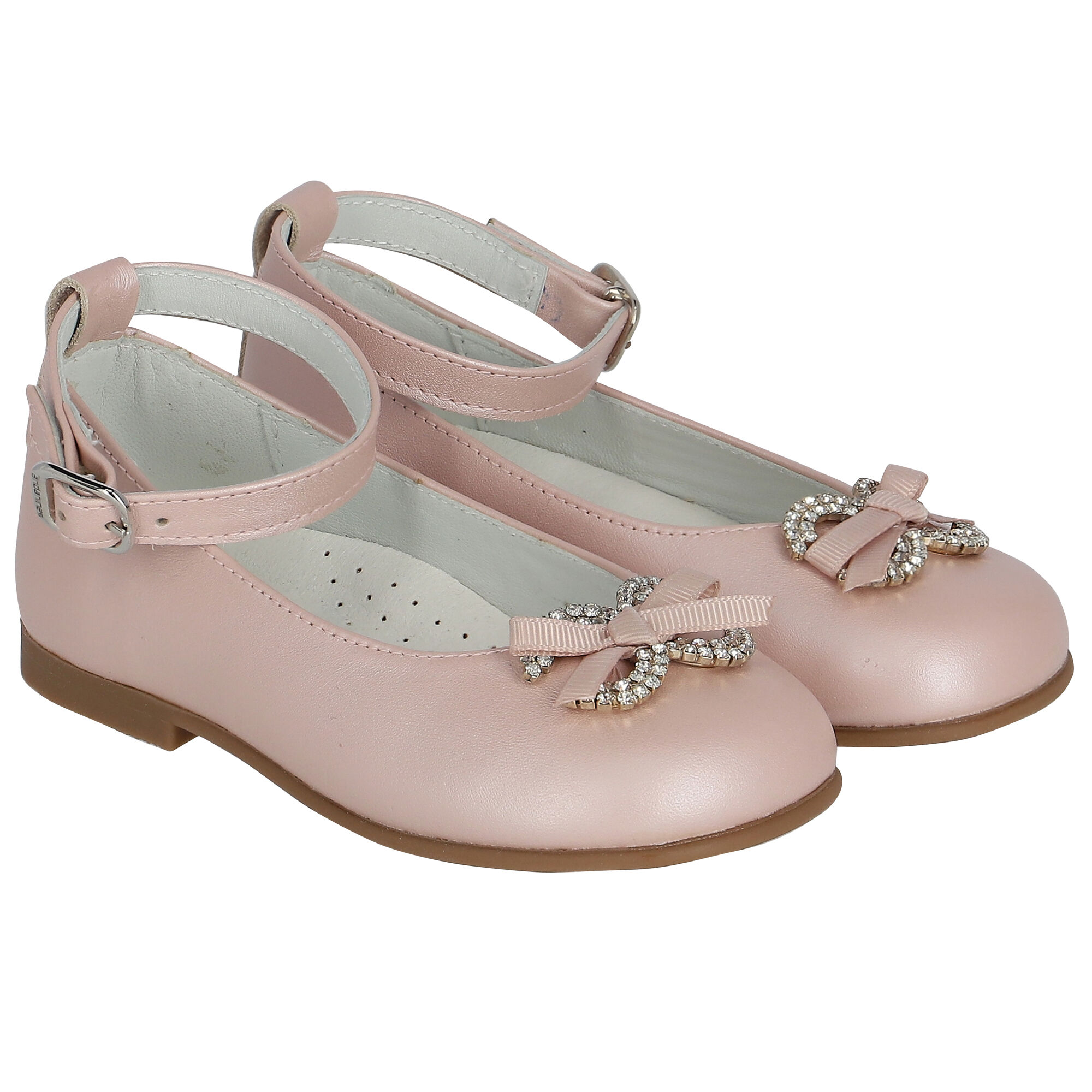 ANDANINES buckled leather ballerina shoes - Pink