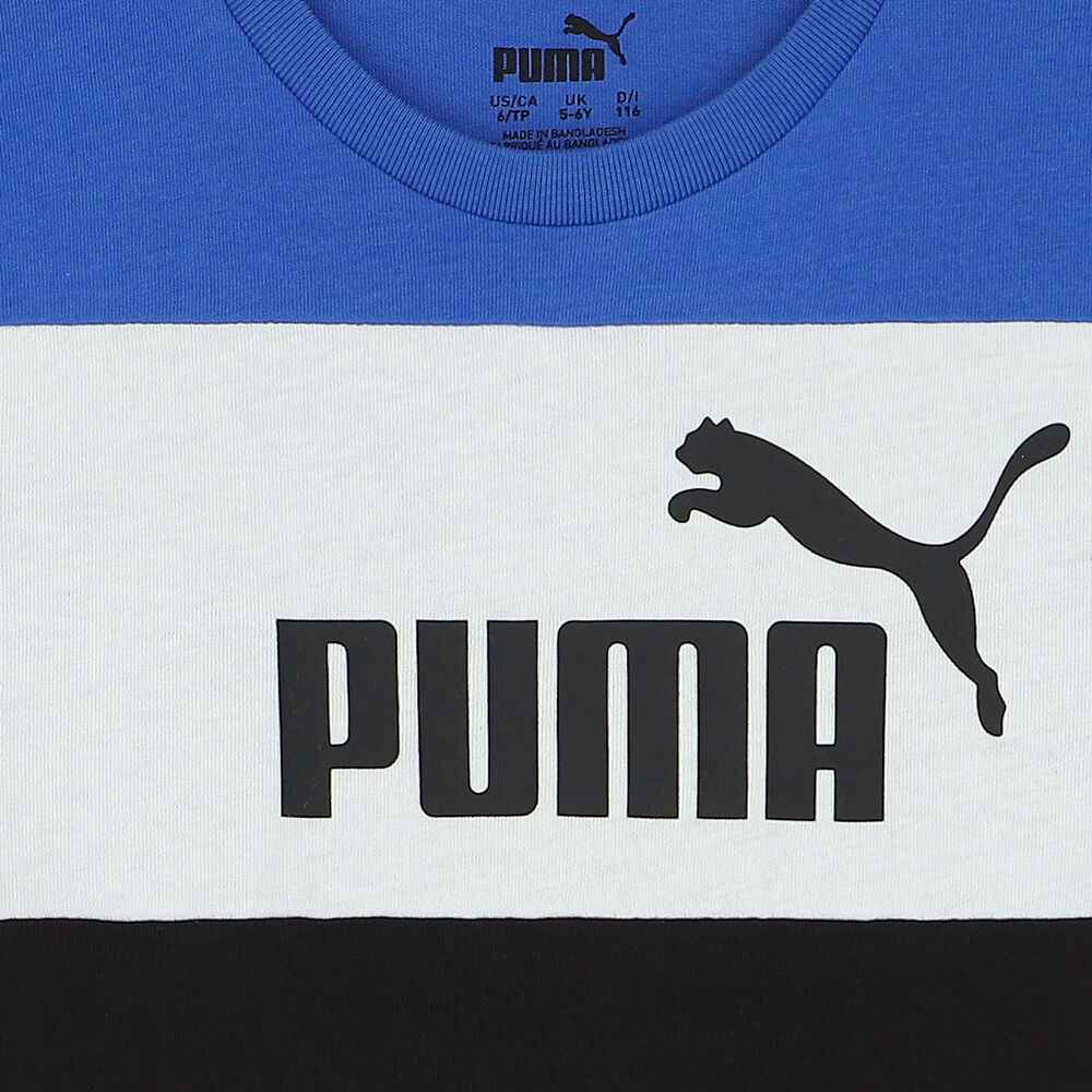 Puma Boys USA Black & White Junior T-Shirt Couture Logo | Blue