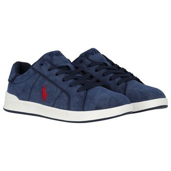 Boys Navy Blue Logo Trainers