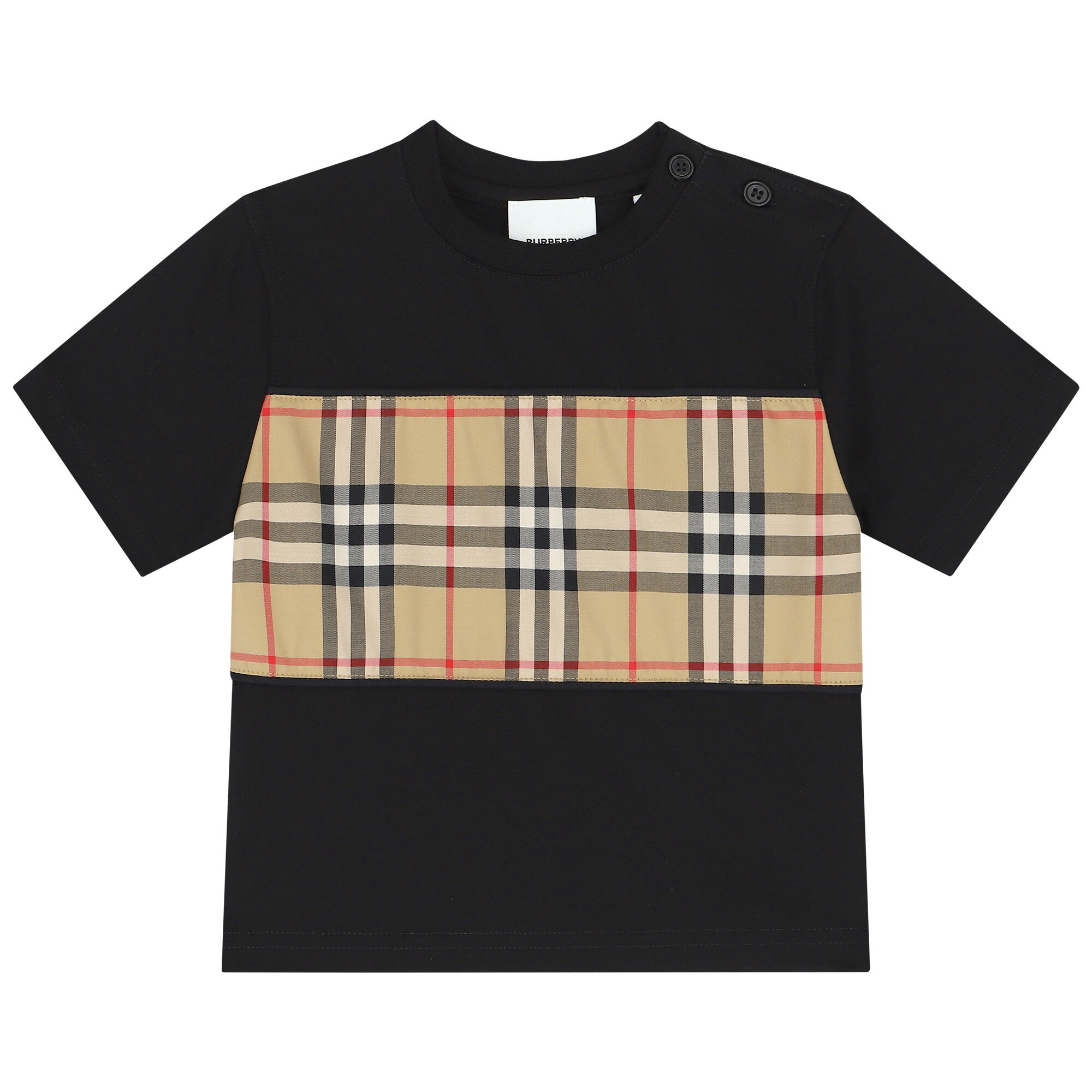 Burberry Black Check T-Shirt | Junior Couture USA