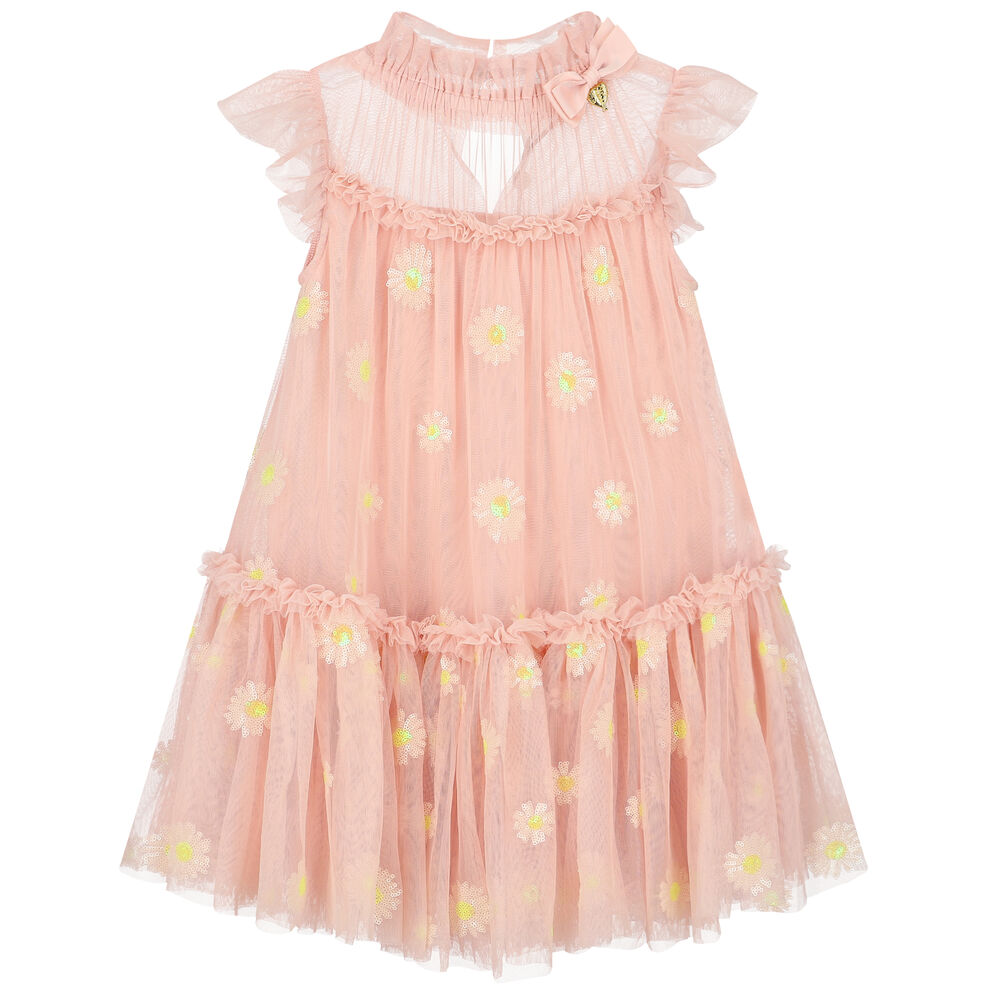 Angel's Face Girls Pink Floral Tulle Dress | Junior Couture