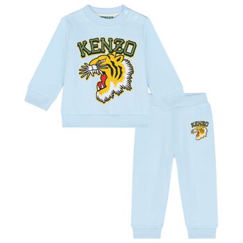 Younger Boys Blue Logo Tracksuit