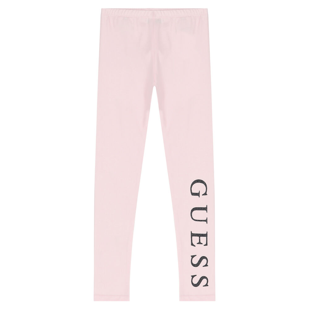 Guess Girls Pink Logo Leggings | Junior Couture USA
