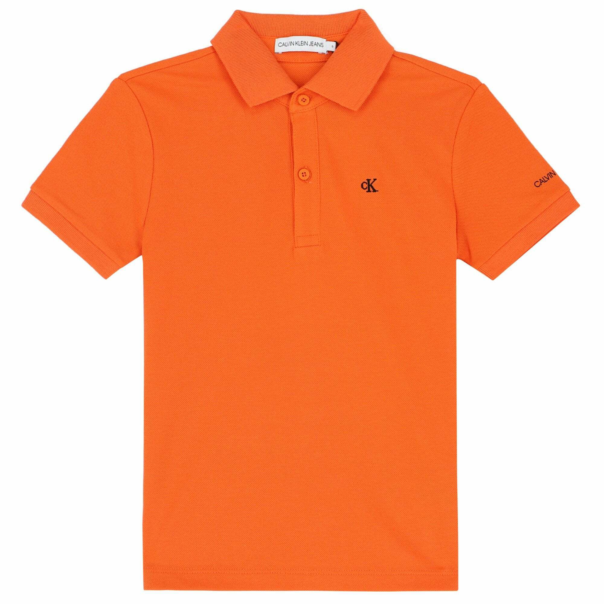 Calvin Klein Boys Orange Polo Shirt | Junior Couture