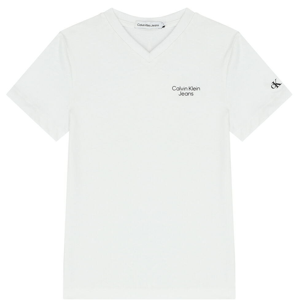 Calvin Klein Boys White Logo T-Shirt