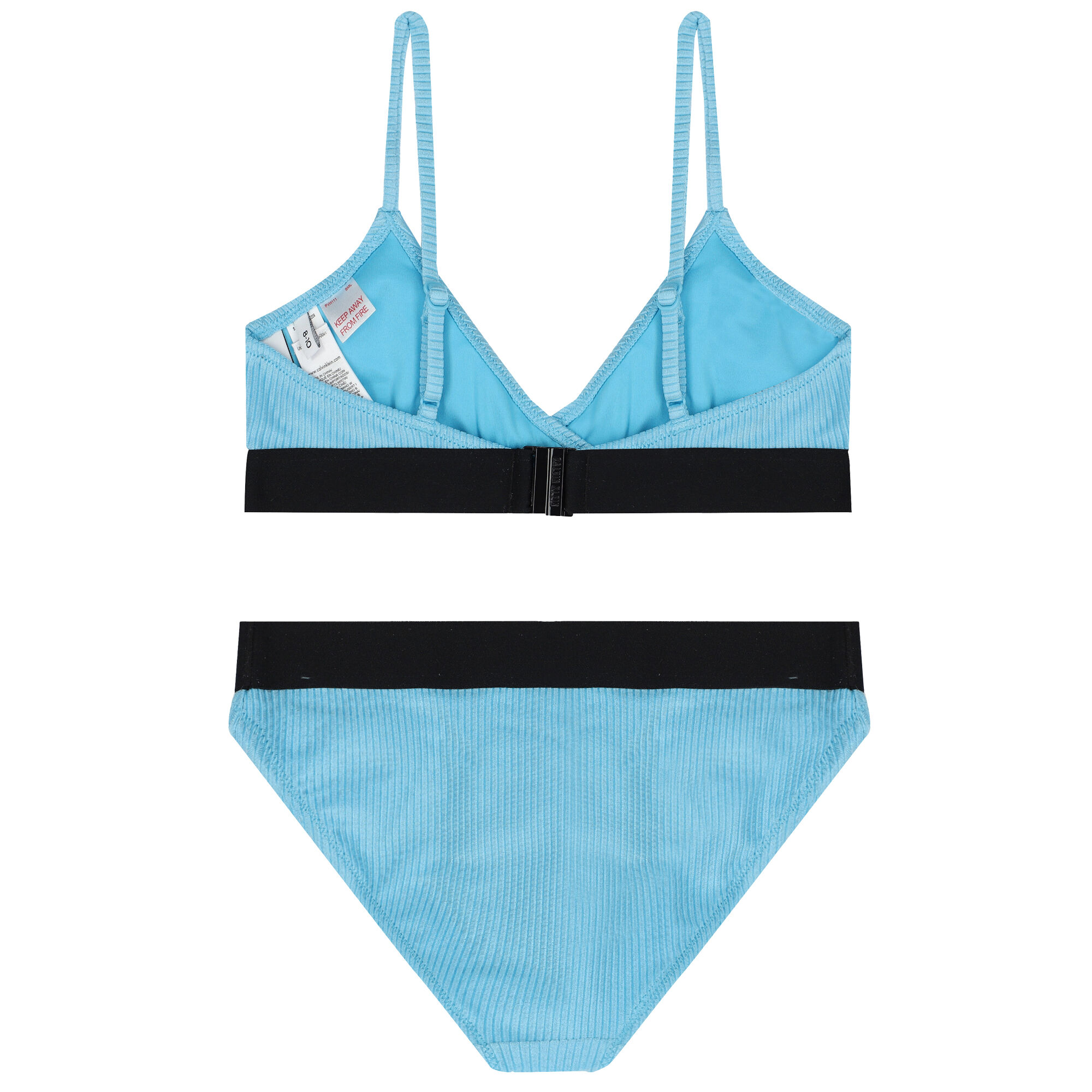 Calvin Klein Girls Aqua Logo Ribbed Bikini | Junior Couture USA