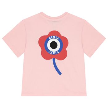 Girls Pink Flower Logo T-Shirt