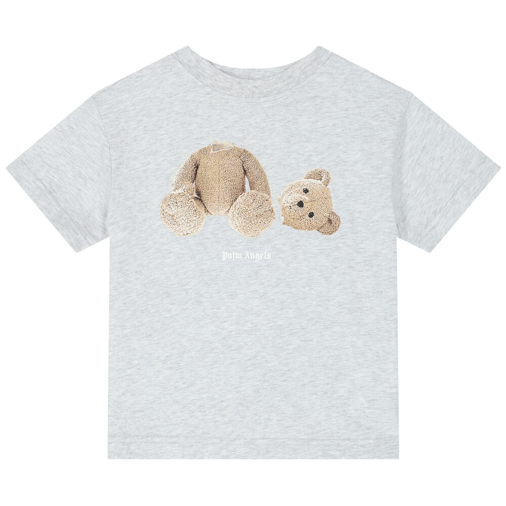 Palm Angels Kids Bear Print T-Shirt 10 Yrs Grey