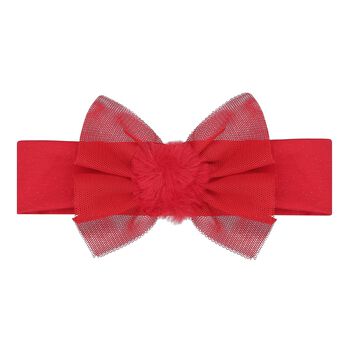 Baby Girls Red Pom Pom Headband