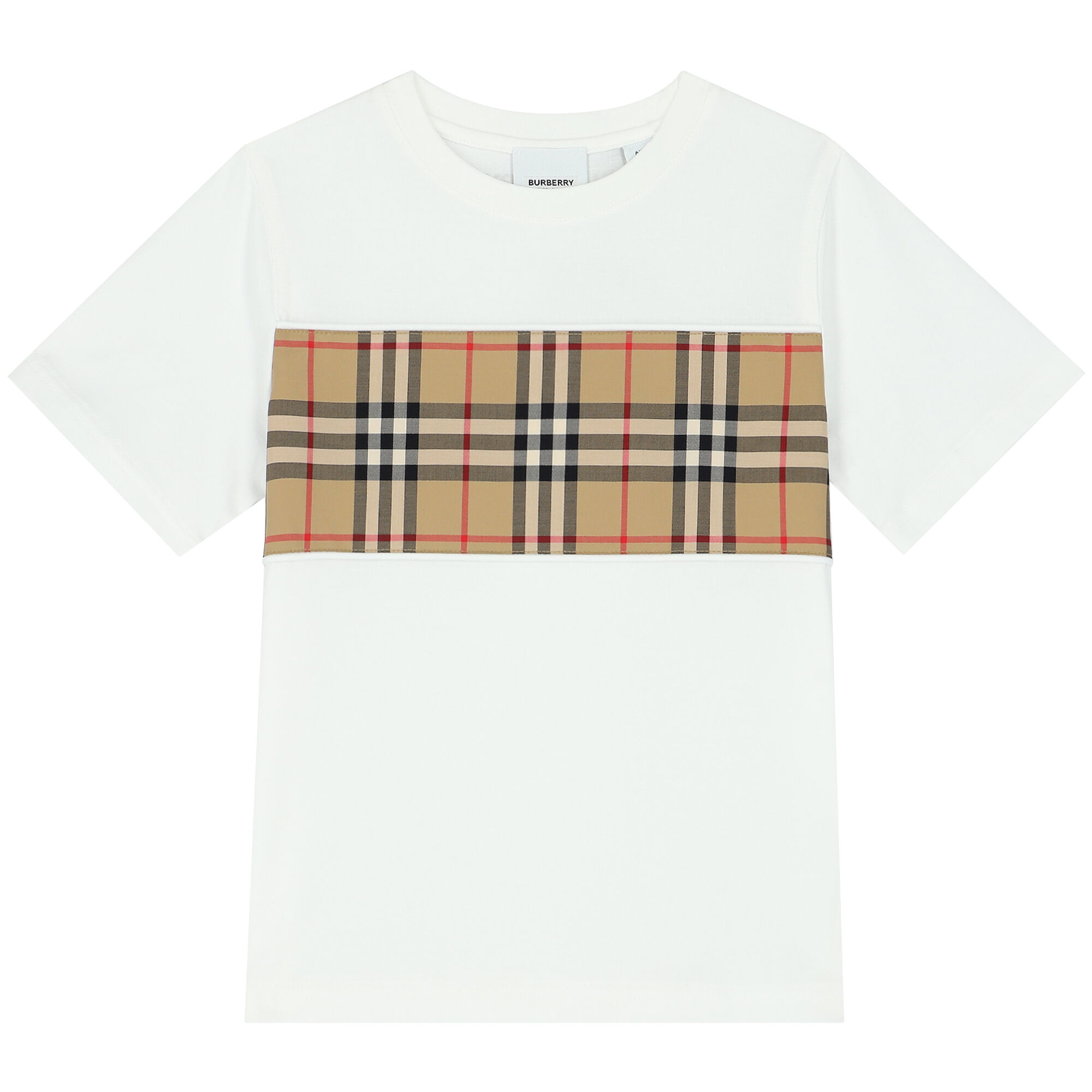 Burberry White Checkered T-Shirt | Junior Couture USA