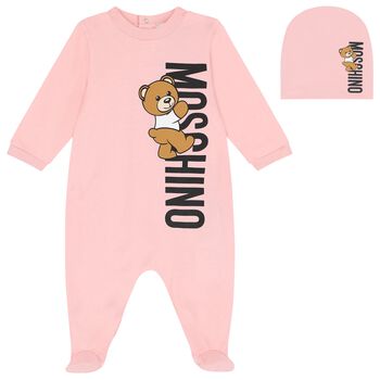 Moschino Kids Baby Girl Pink Leggings With Logo – Crown Forever