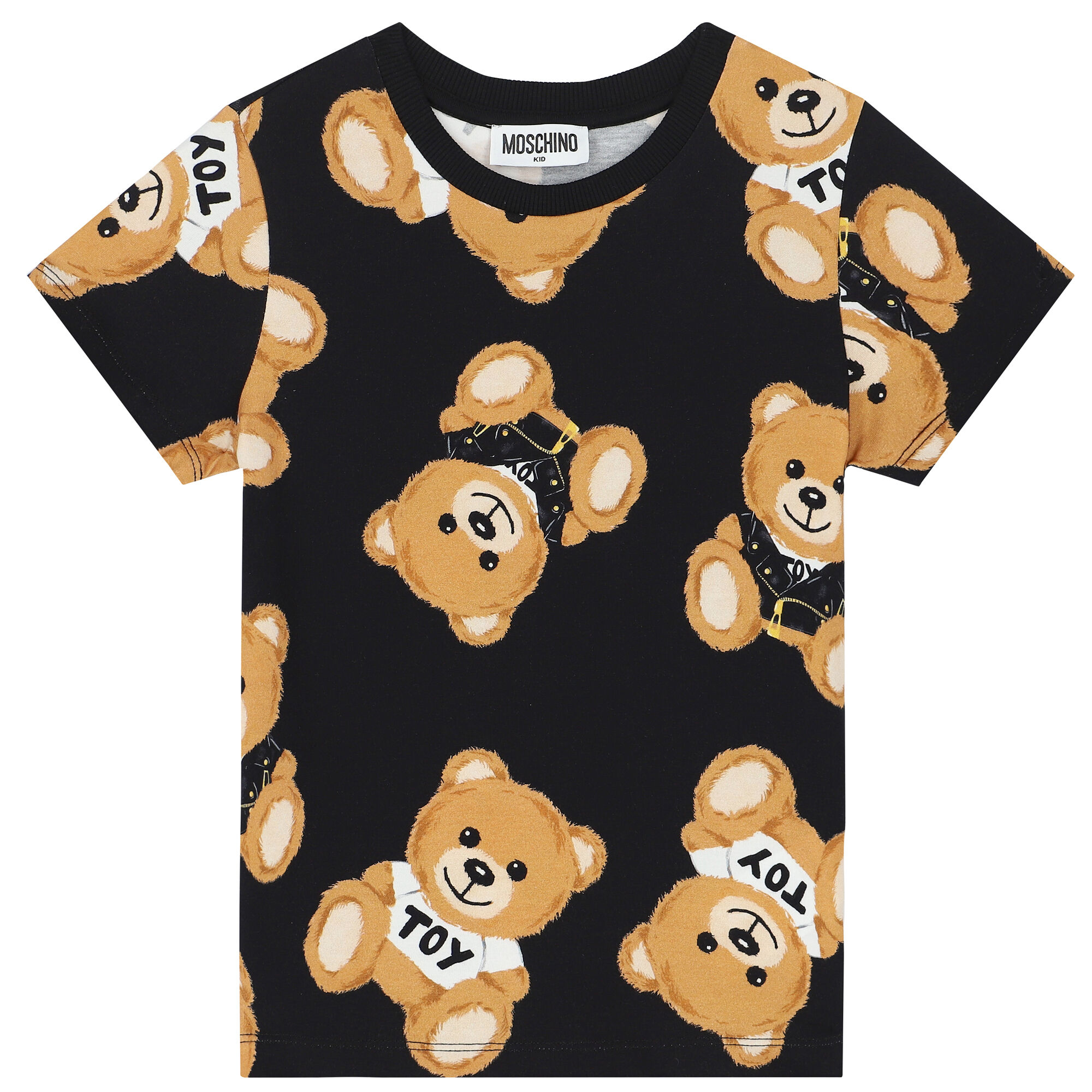 Moschino Black Bear Logo Print T-Shirt | Junior Couture