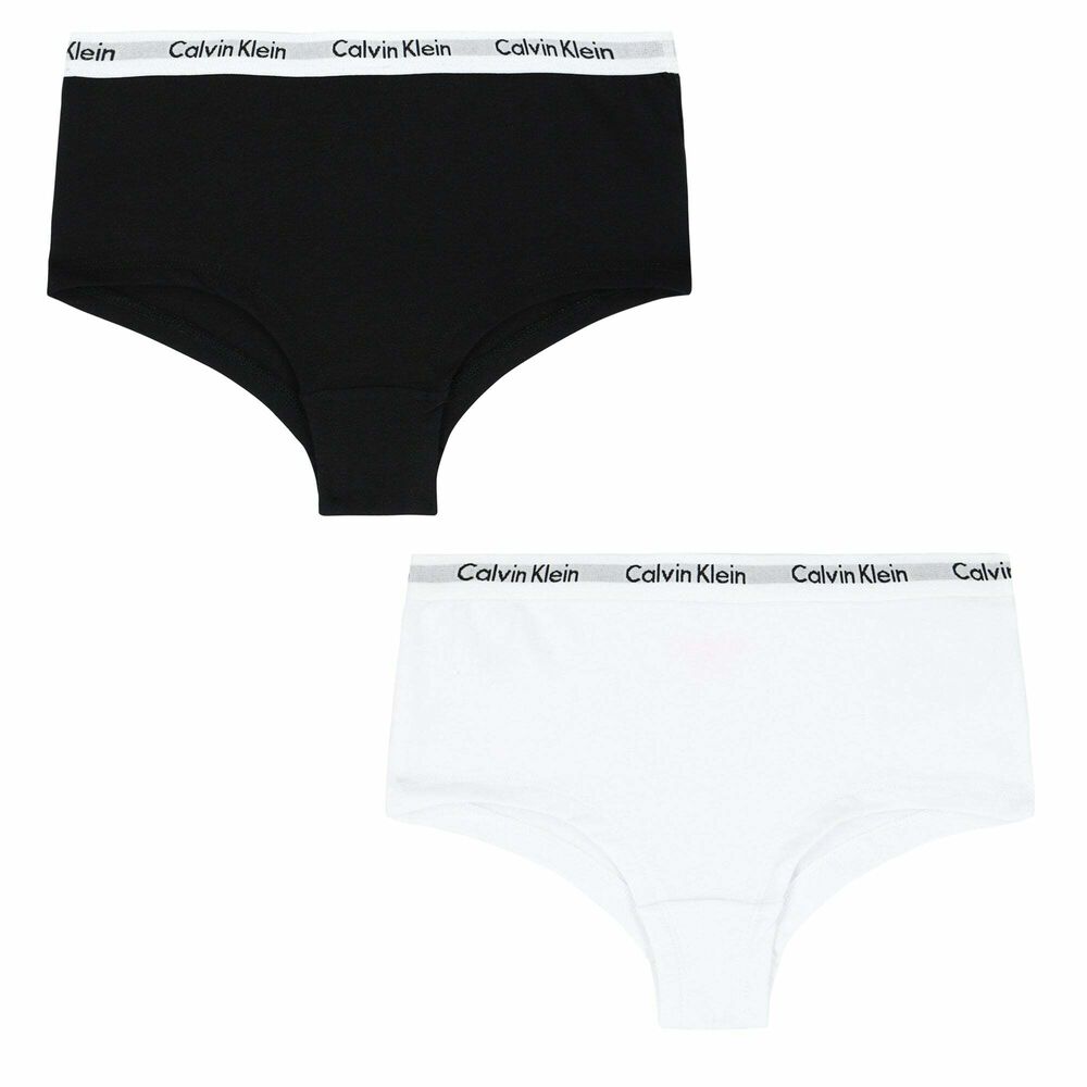 Calvin Klein Kids' Girls Black & White Cotton Knickers (2 Pack